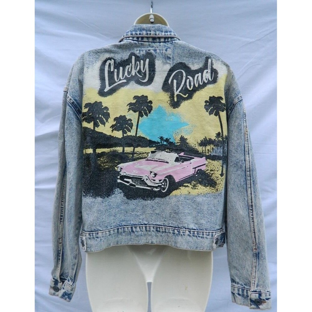 Ashley Vintage Charm Lucky Road Denim Jacket Women Size L Denim Loco Lane NWT